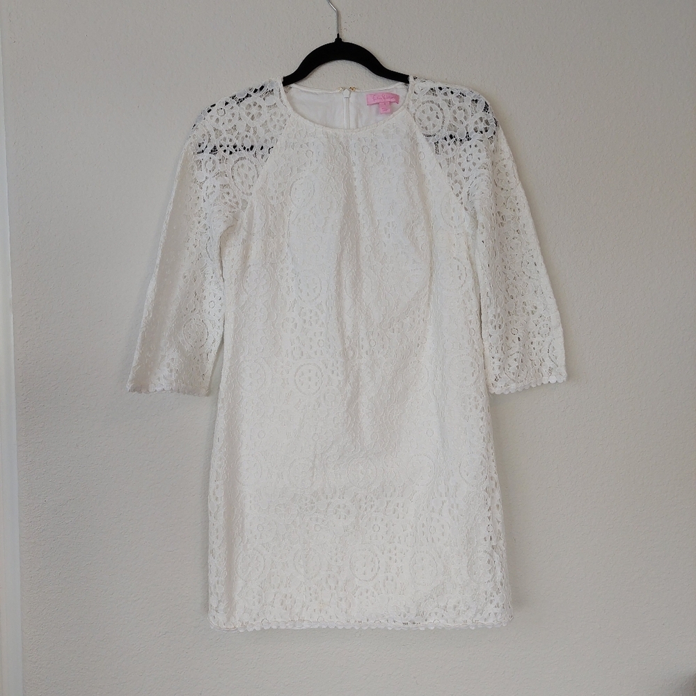 Lilly‎ Pulitzer Rylee Lace Shift Dress White Size 4